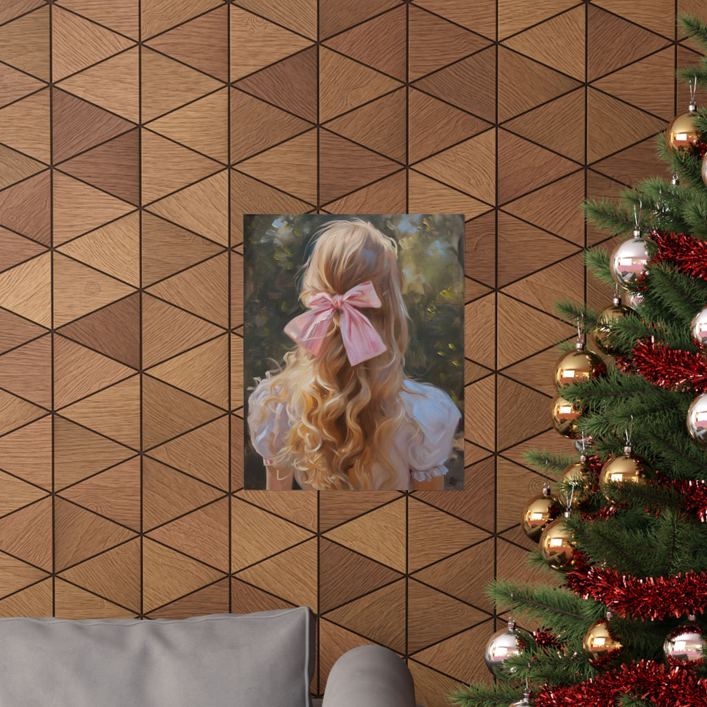 Retro Girl Matte Vertical Poster — Vintage 70s Style Wall Art