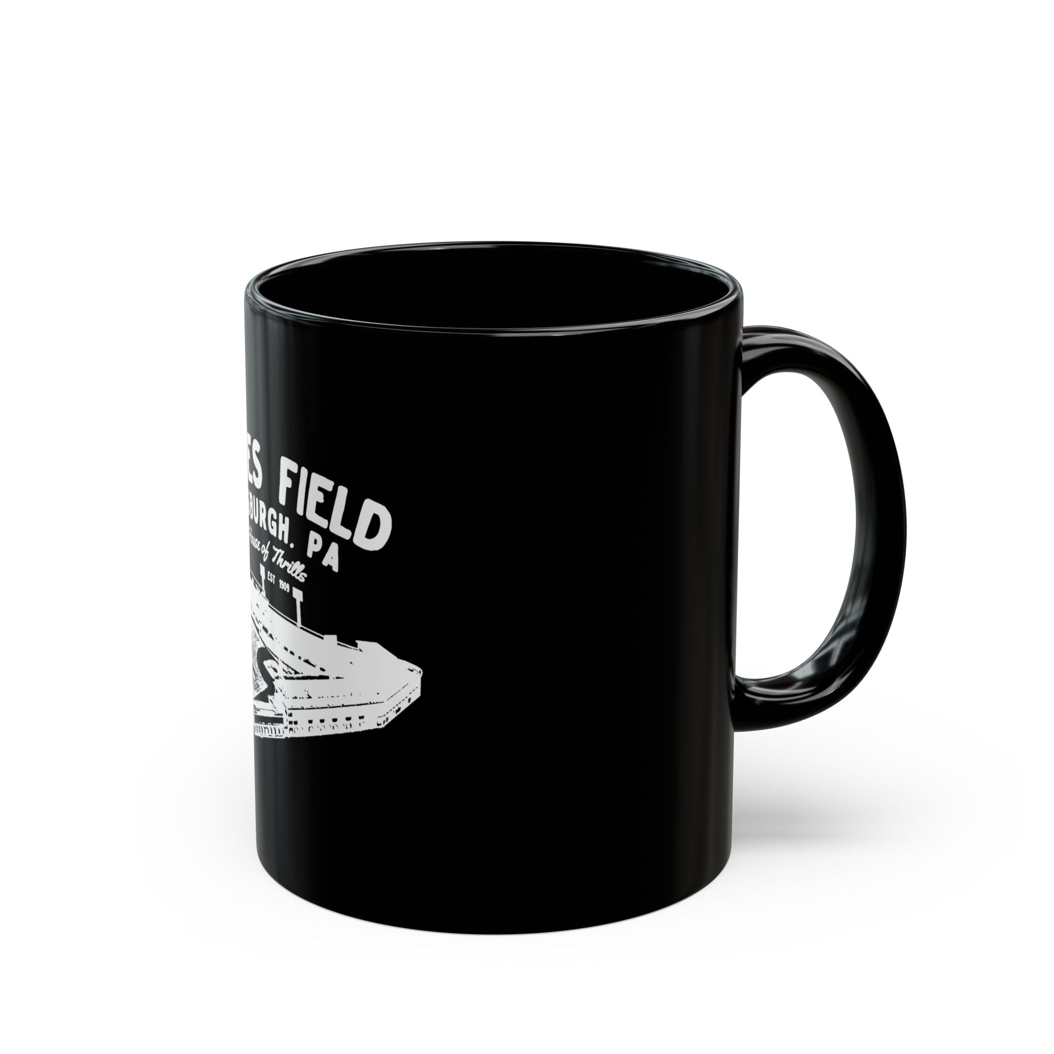 Forbes Field Pittsburgh Logo Retro Black Mug (11oz, 15oz)