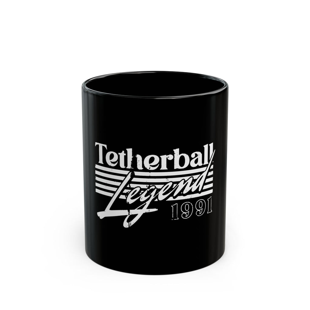 Tetherball Legend Logo Retro Black Mug (11oz, 15oz)