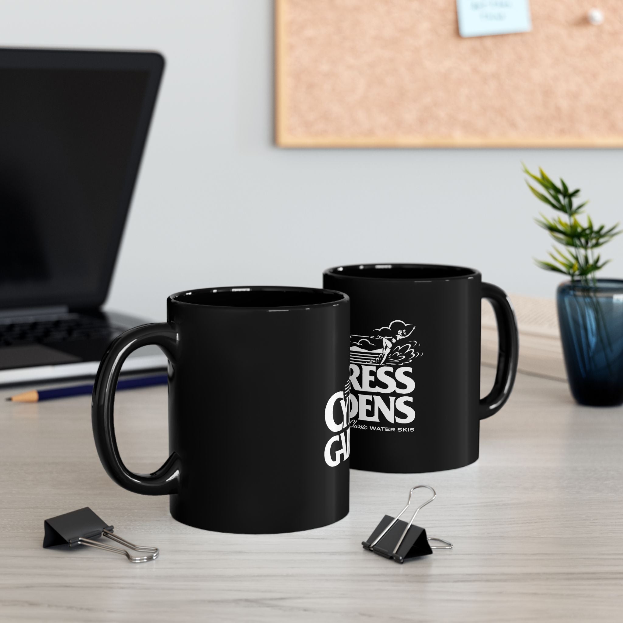Cypress Gardens Logo Retro Black Mug (11oz, 15oz)