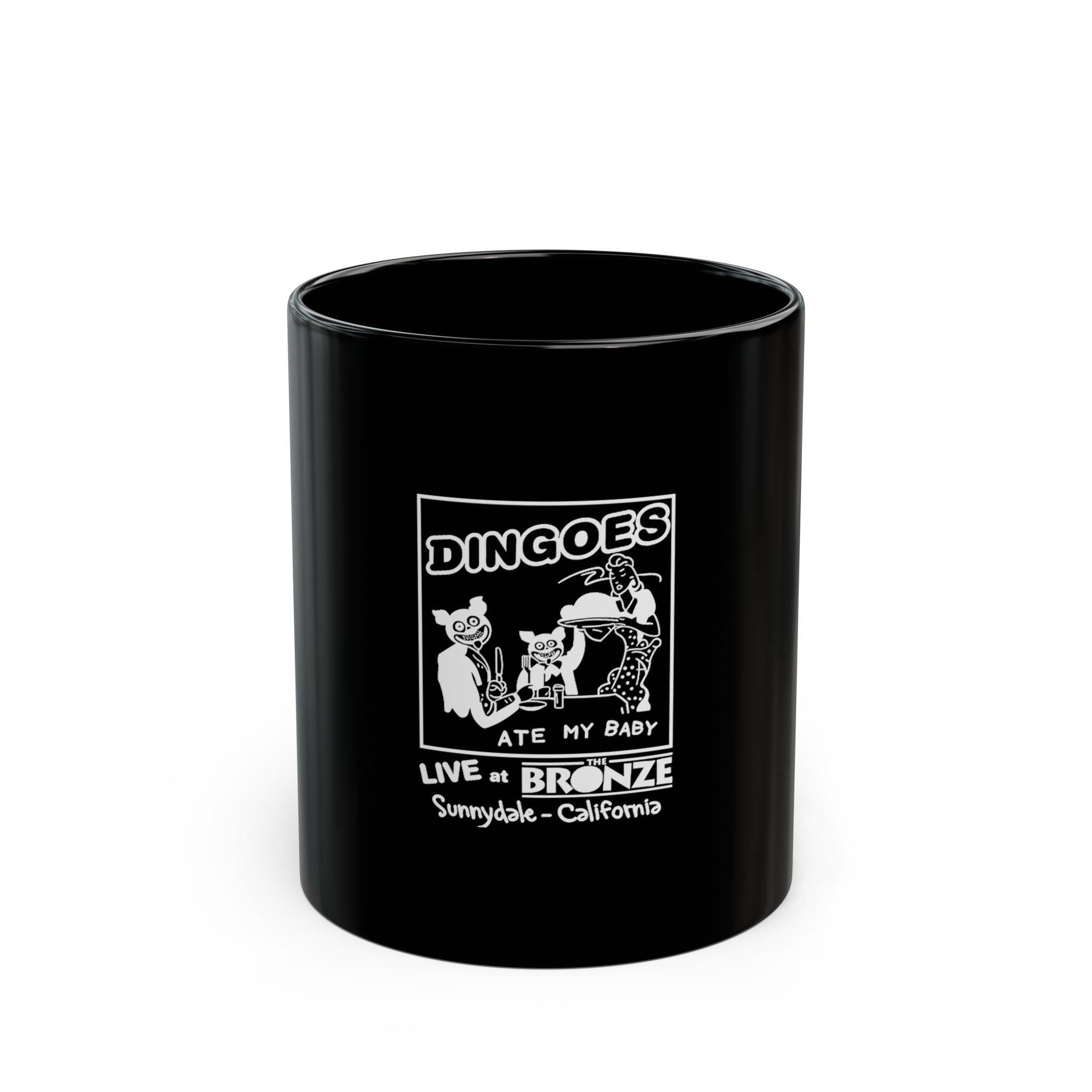 Dingoes Live at Bronze Logo Retro Black Mug (11oz, 15oz)
