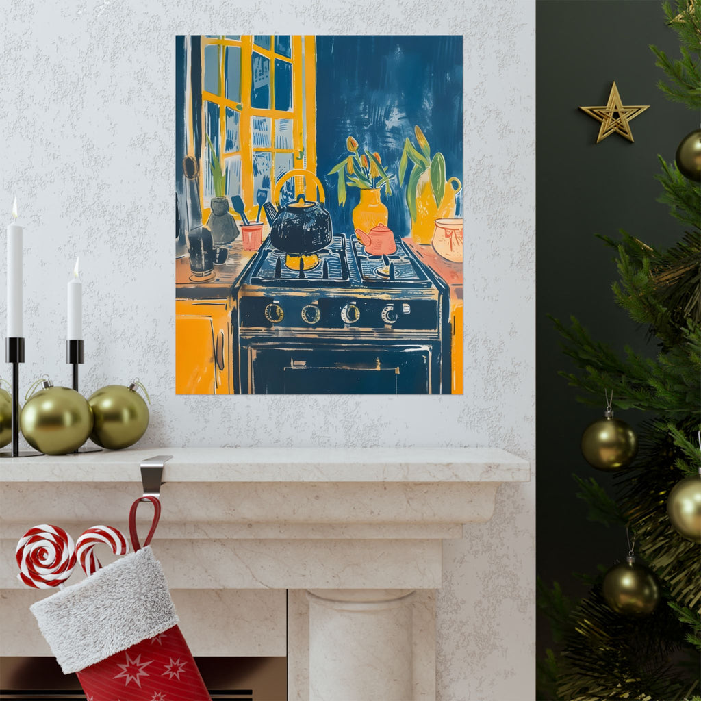 Morning in the Kitchen Matte Vertical Poster — Wall Art