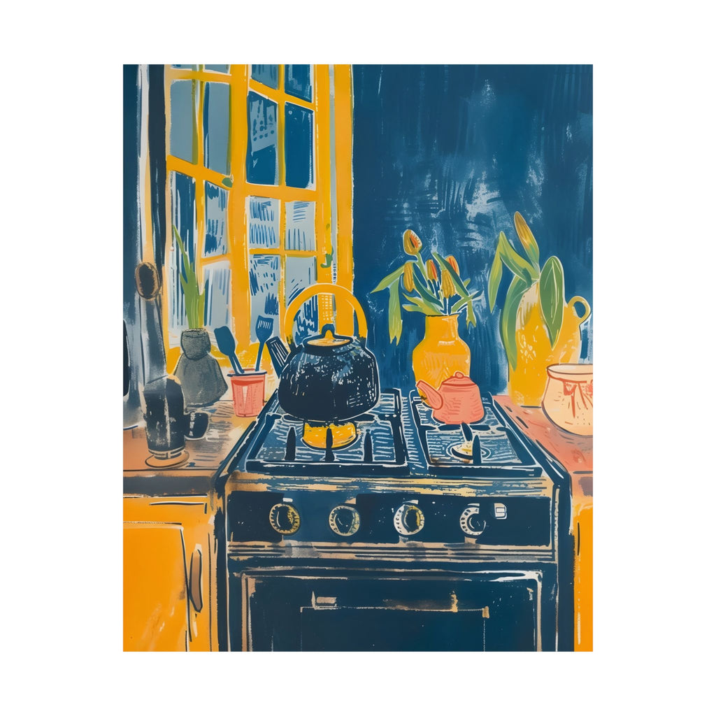 Morning in the Kitchen Matte Vertical Poster — Wall Art