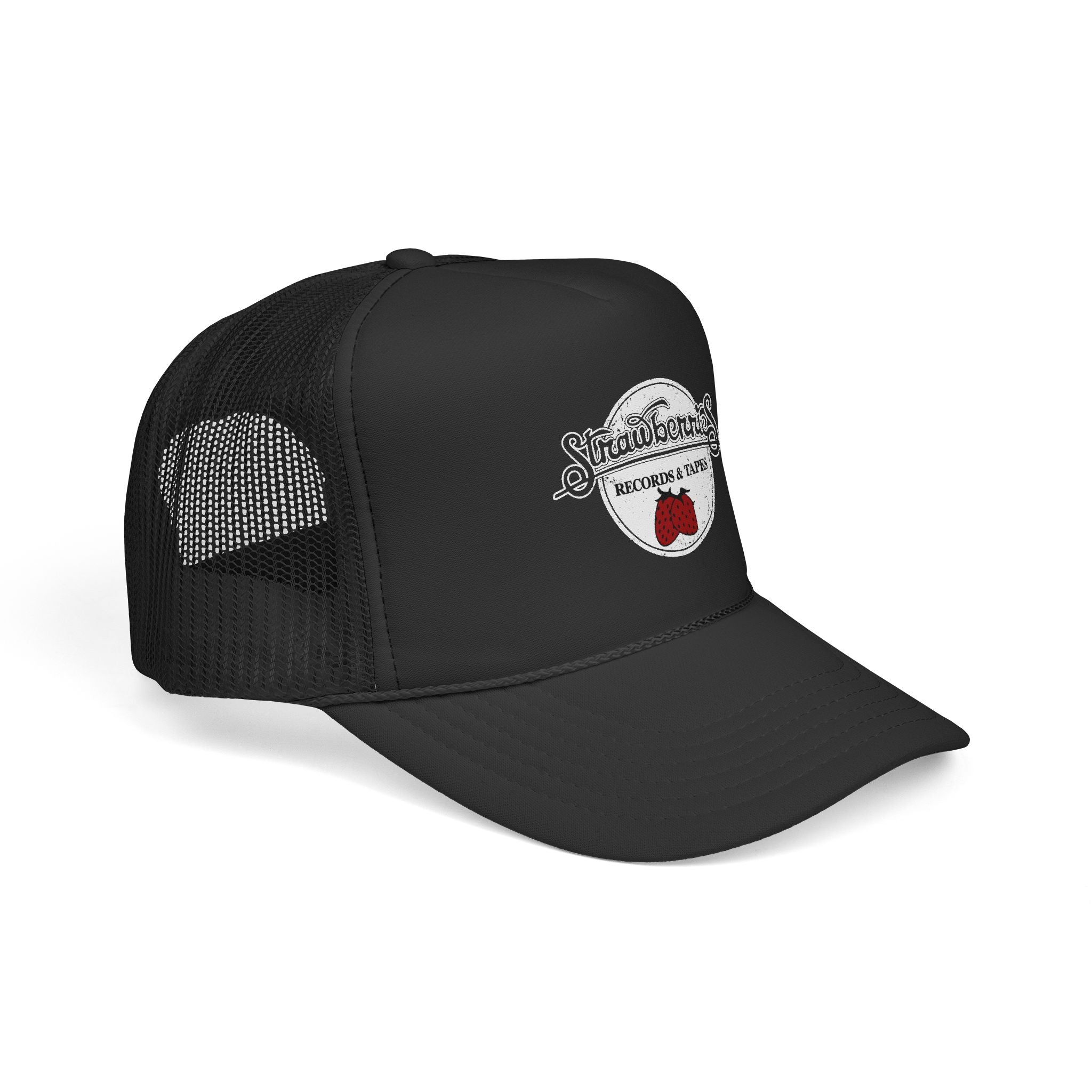 Strawberries Records Retro Logo – Vintage Arch Logo Mesh Hat
