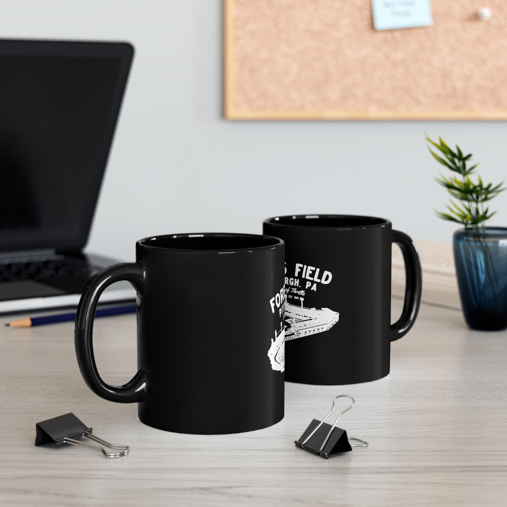 Forbes Field Pittsburgh Logo Retro Black Mug (11oz, 15oz)