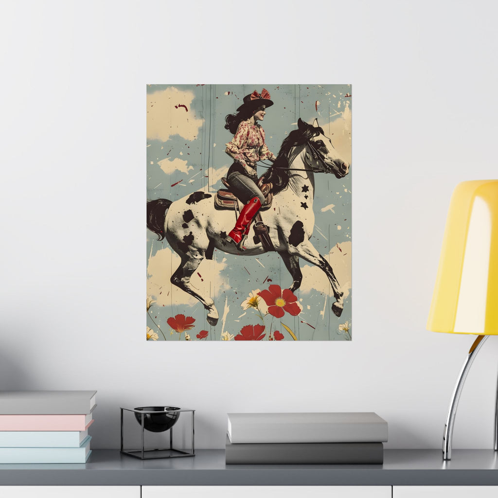The Wildflower Cowgirl Matte Vertical Poster — Wall Art
