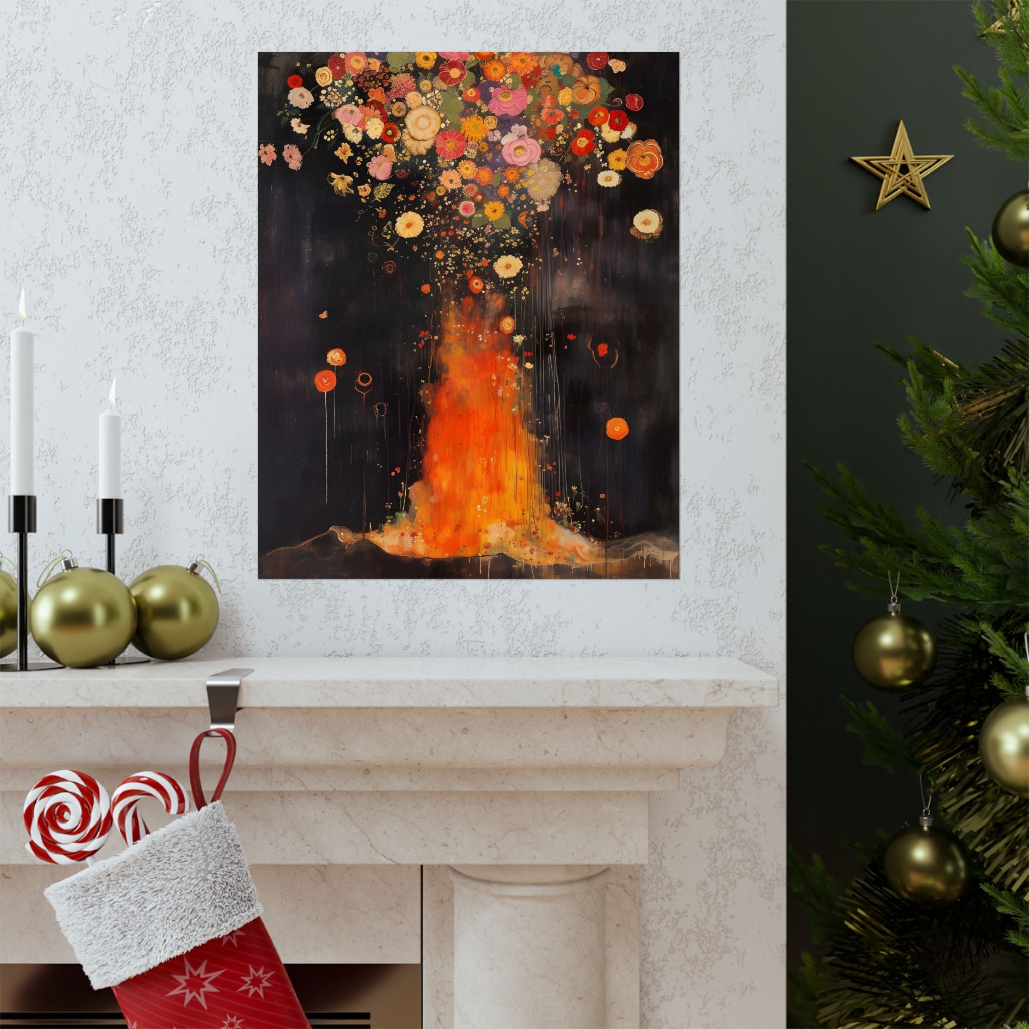 Floral Eruption Matte Vertical Poster — Wall Art