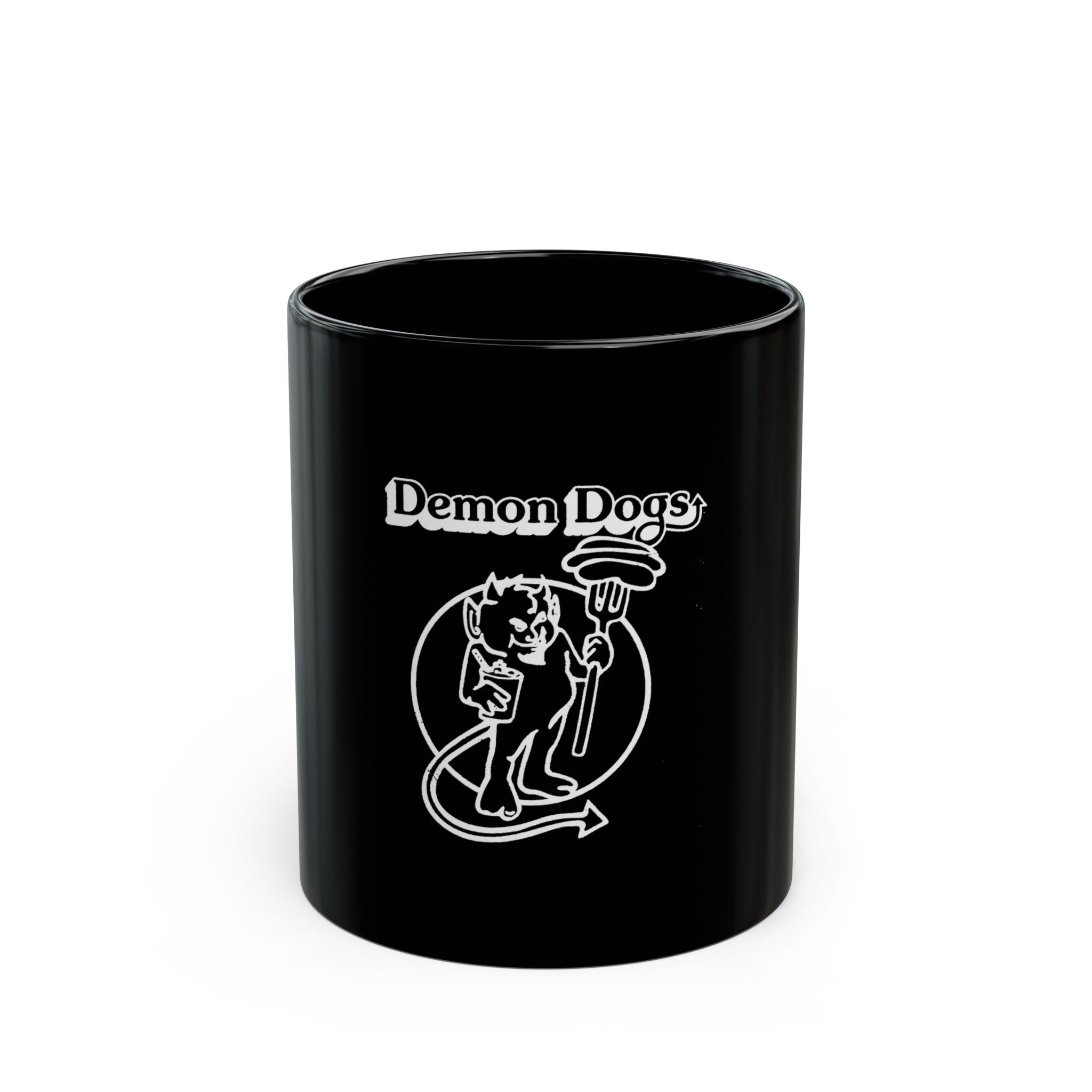 Demon Dogs Retro Logo  Black Mug (11oz, 15oz)