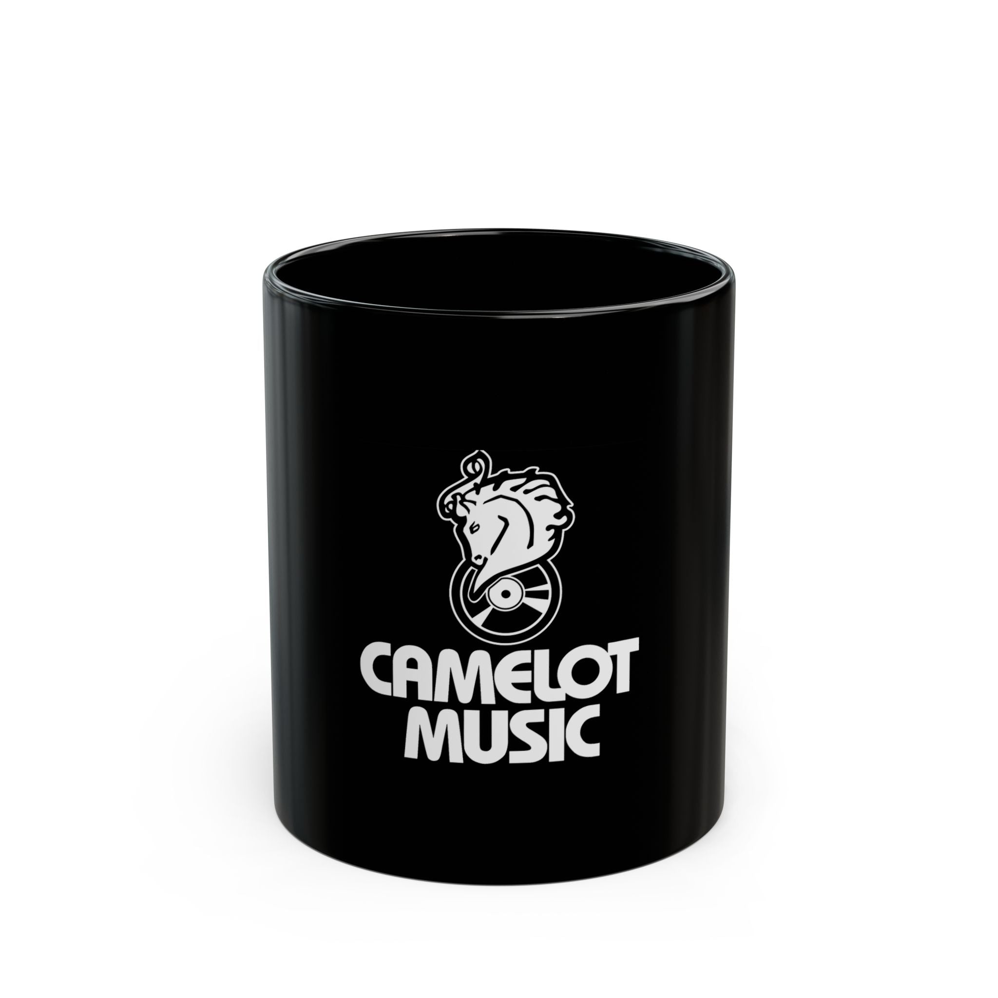 Camelot Music Logo Retro Black Mug (11oz, 15oz)