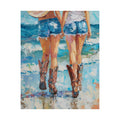 Beachside Sisters Matte Vertical Poster — Wall Art