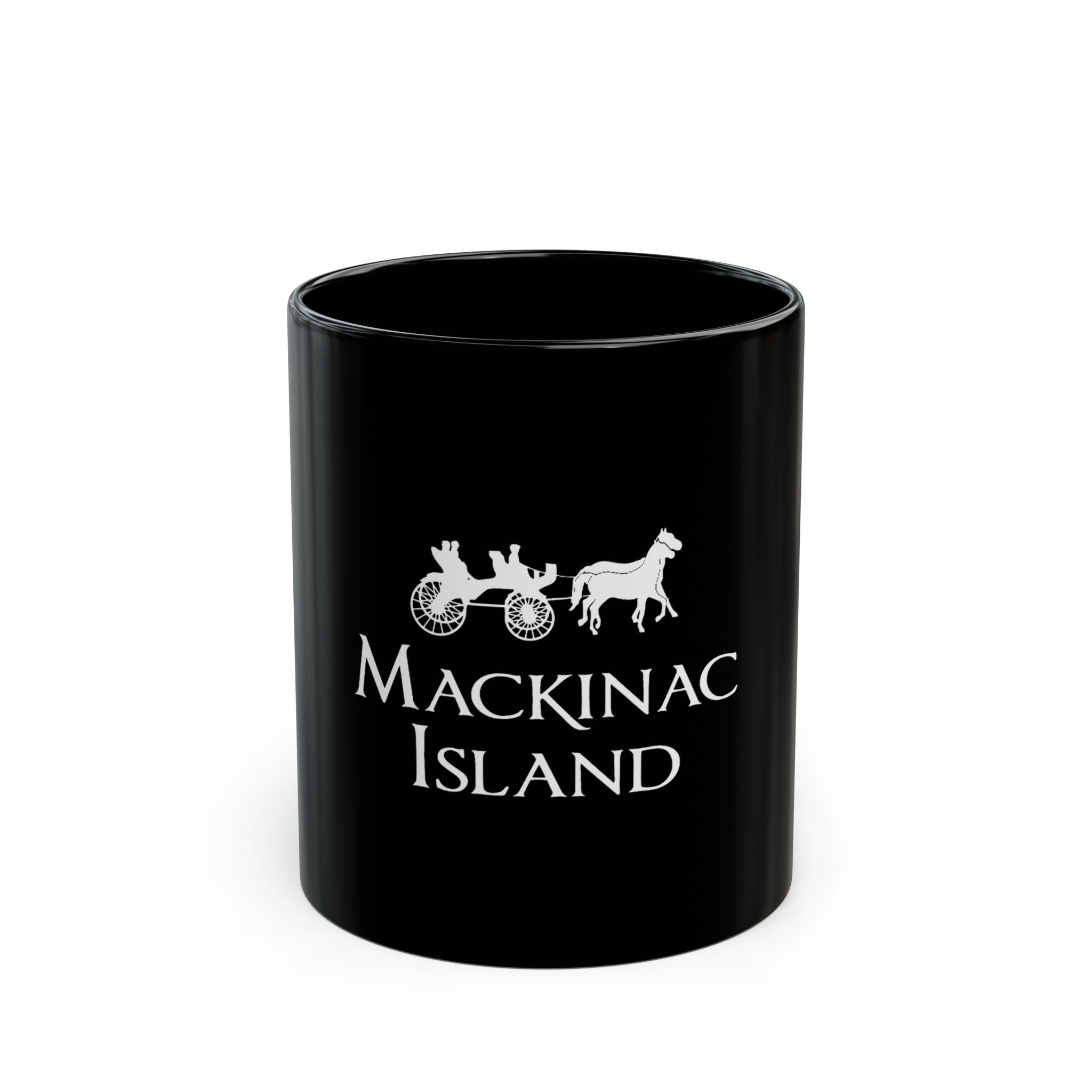 Mackinac Island Logo Retro Black Mug (11oz, 15oz)