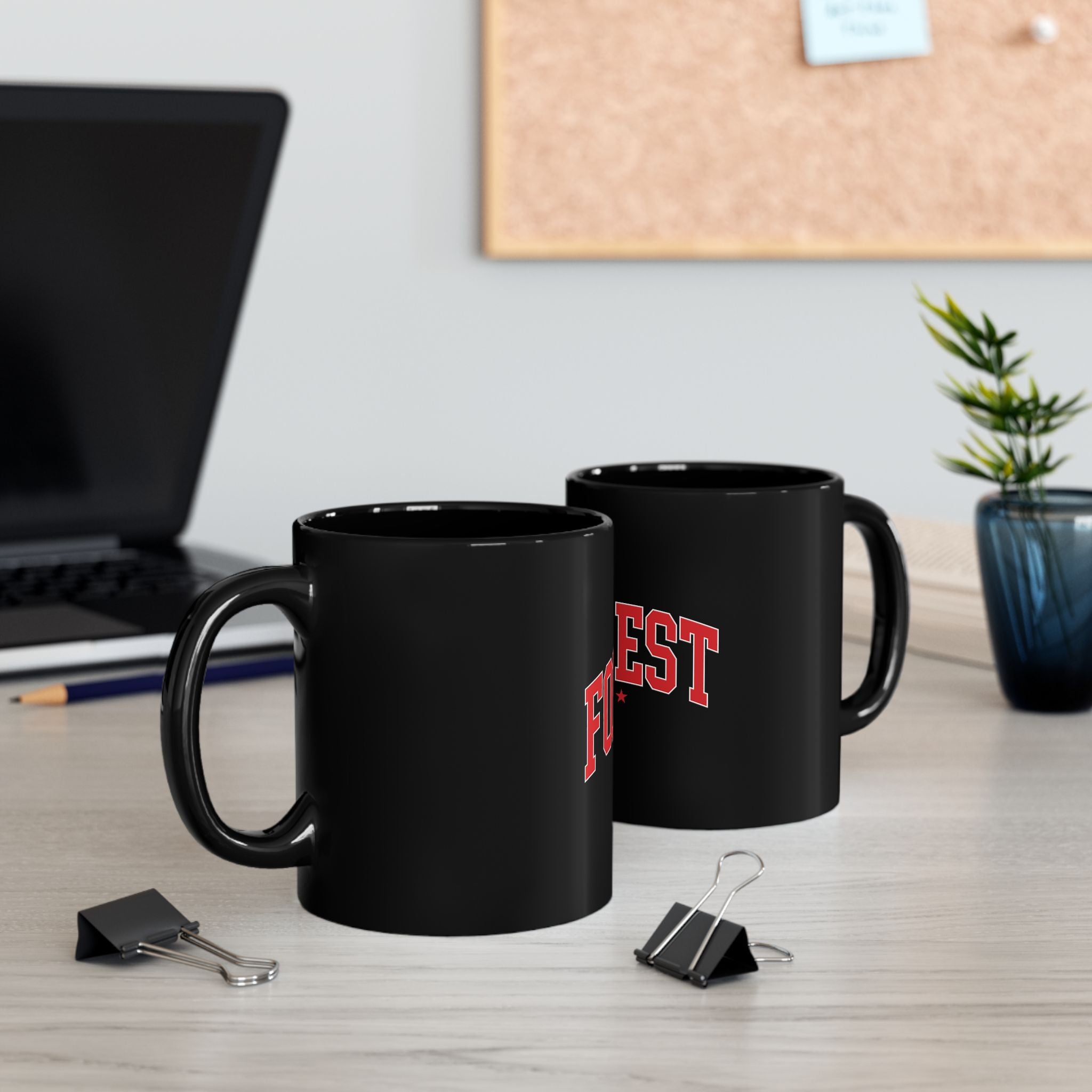 Forest Football Club Logo Black Mug (11oz, 15oz)