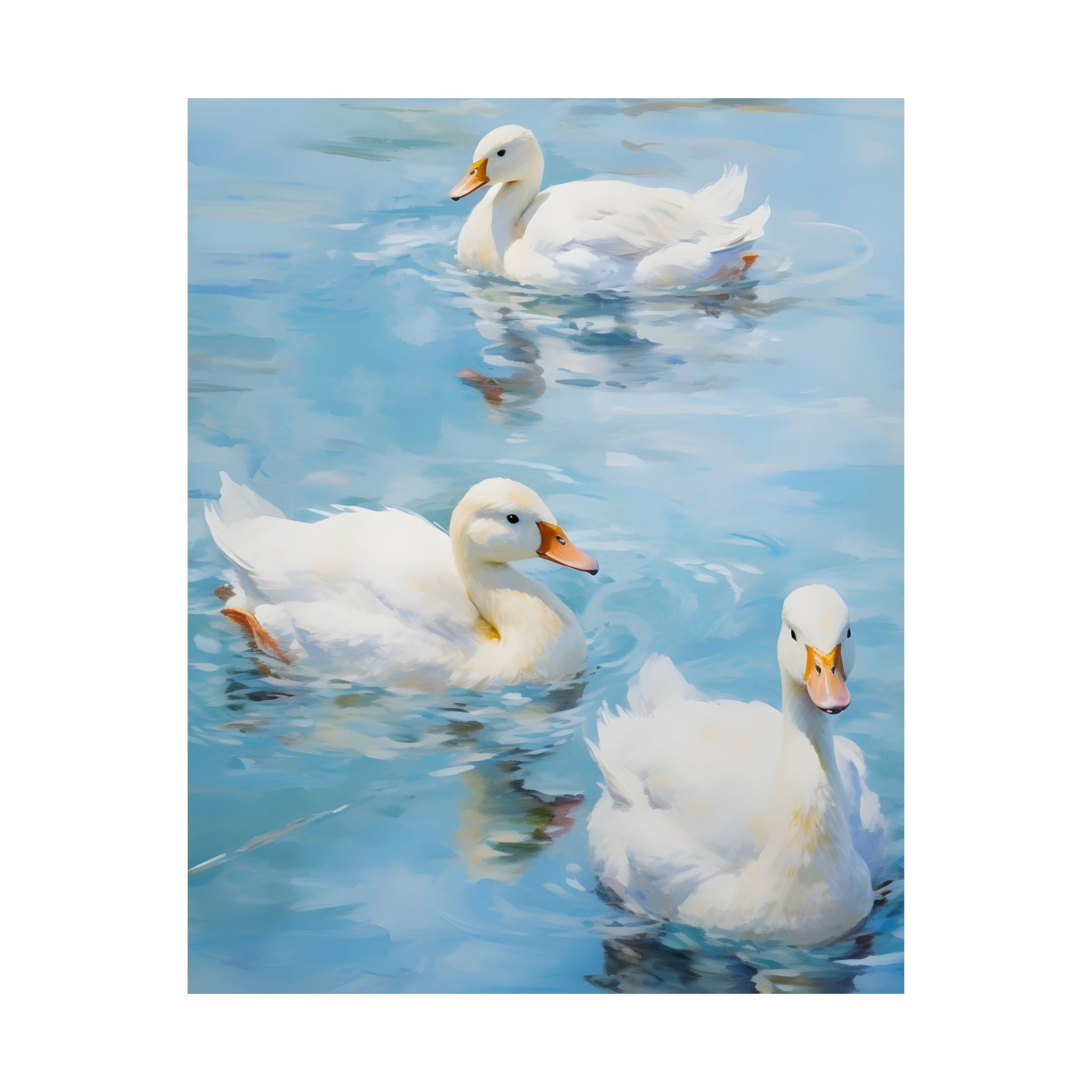 White Wings on Blue Matte Vertical Poster — Style Wall Art