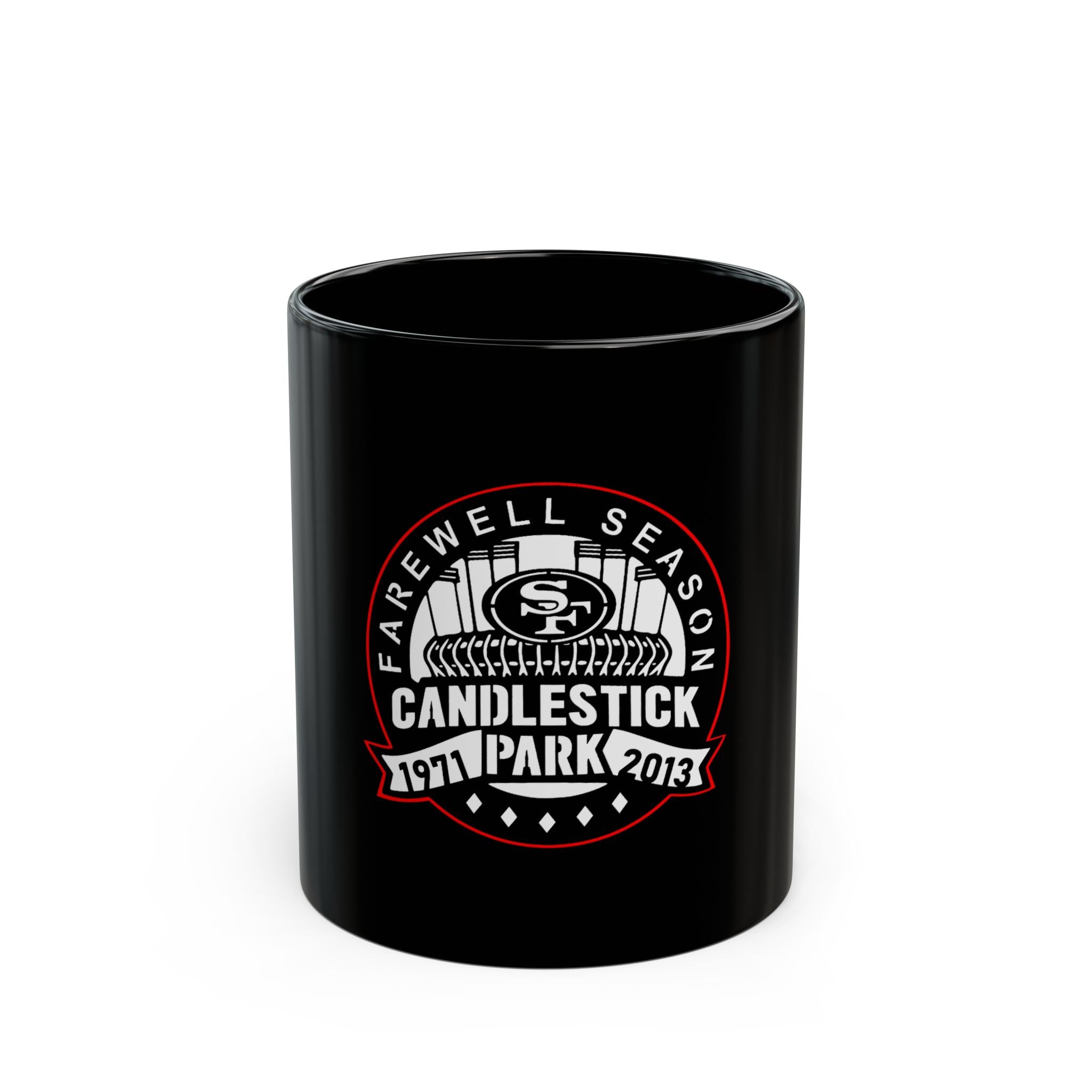 Candlestick Park Logo Retro Black Mug (11oz, 15oz)