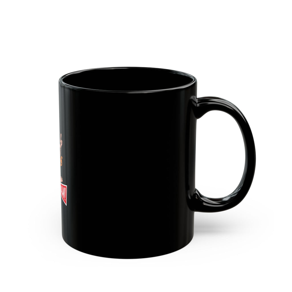 Cave Man Logo Retro Black Mug (11oz, 15oz)