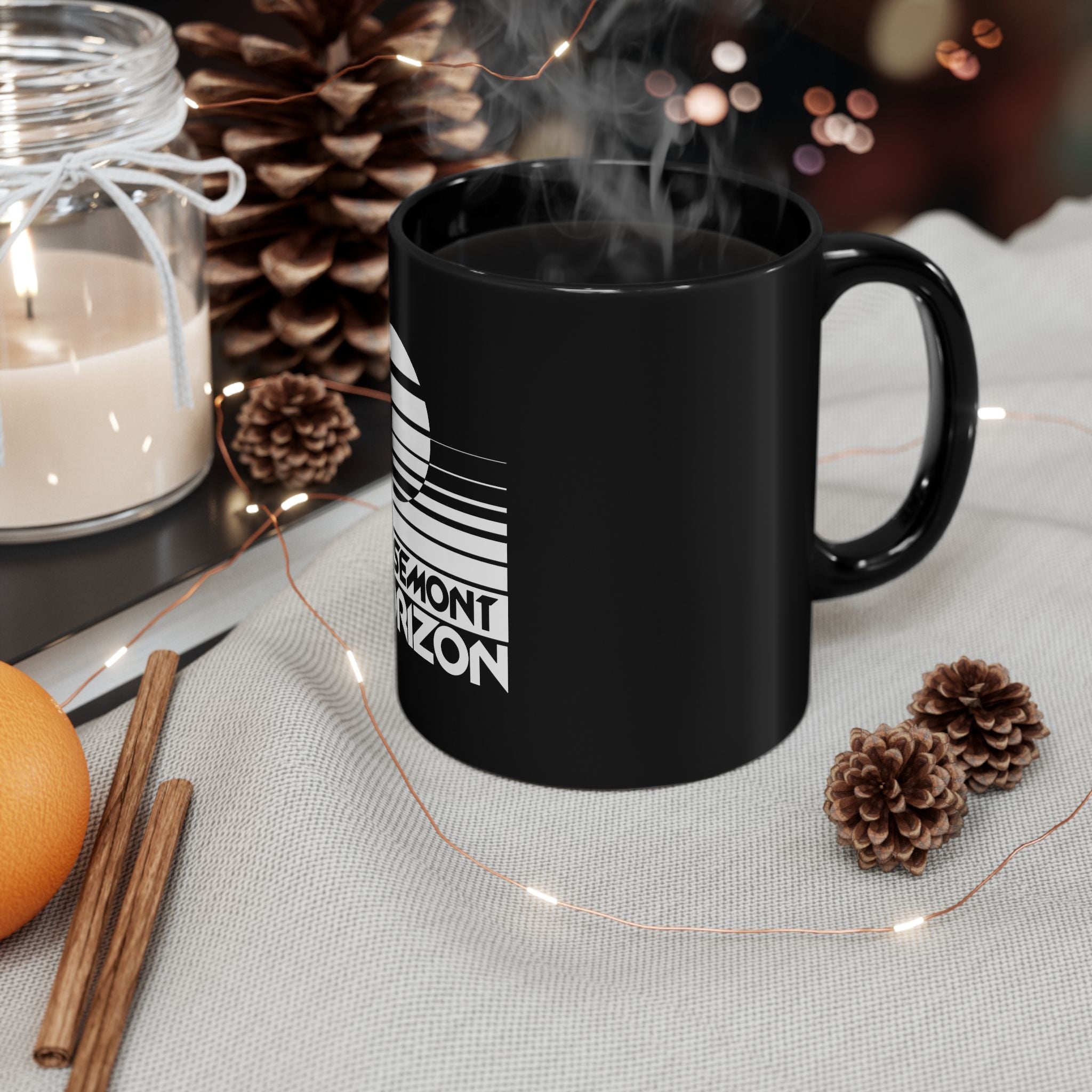 Rosemont Horizon Logo Retro Black Mug (11oz, 15oz)