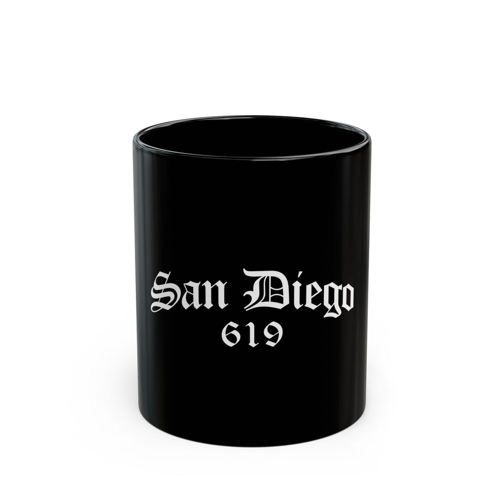 San Diego 619 Logo Retro Black Mug (11oz, 15oz)