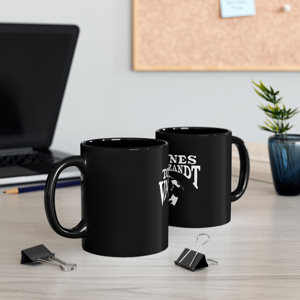 Townes Van Zandt Logo Retro Black Mug (11oz, 15oz)