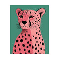 Cheetah Pop Art Matte Vertical Poster — Pink & Teal Modern Animal Wall Art