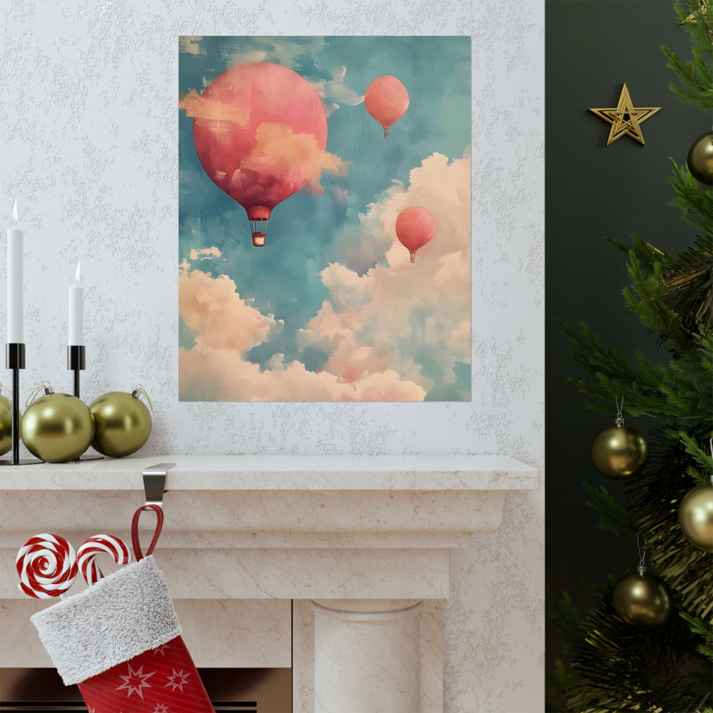 Cloudy Dreams Matte Vertical Poster — Vintage 70s Style Wall Art