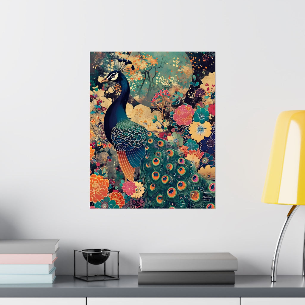 The Peacock’s Garden” Matte Vertical Poster — Wall Art