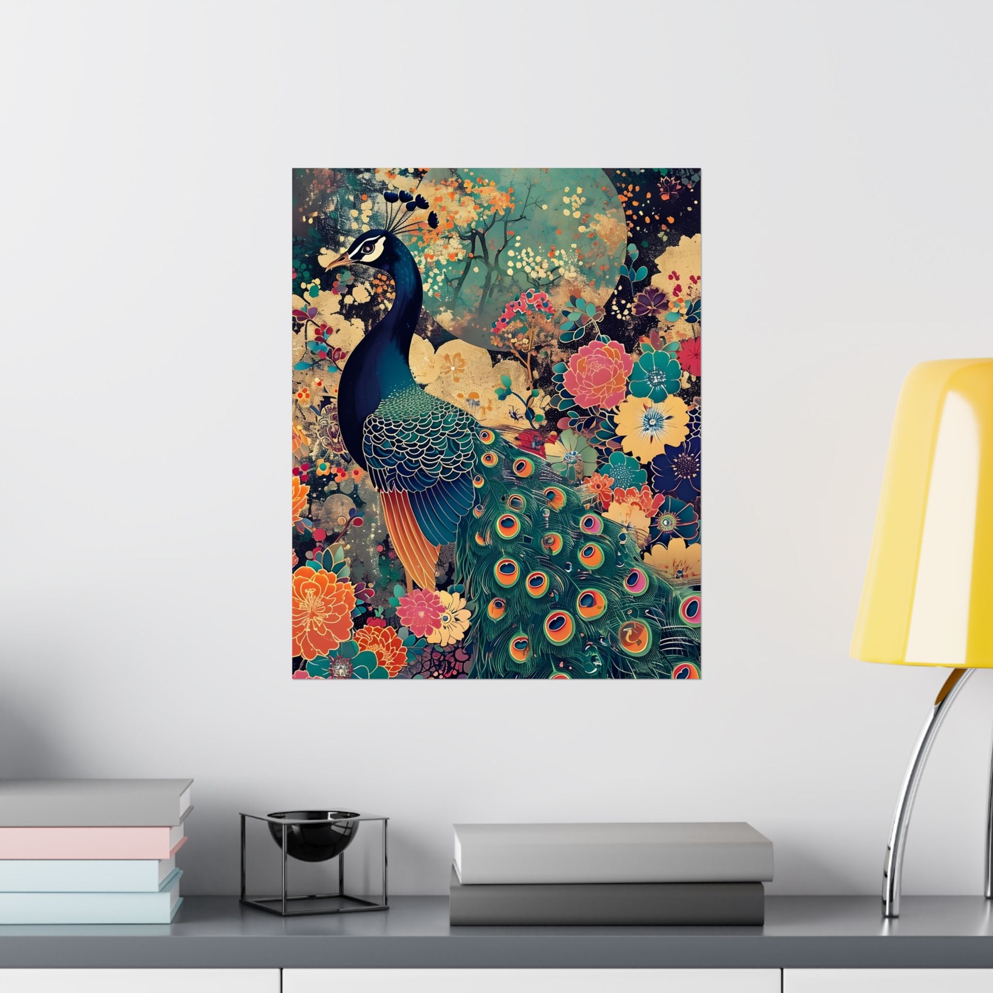 The Peacock’s Garden” Matte Vertical Poster — Wall Art