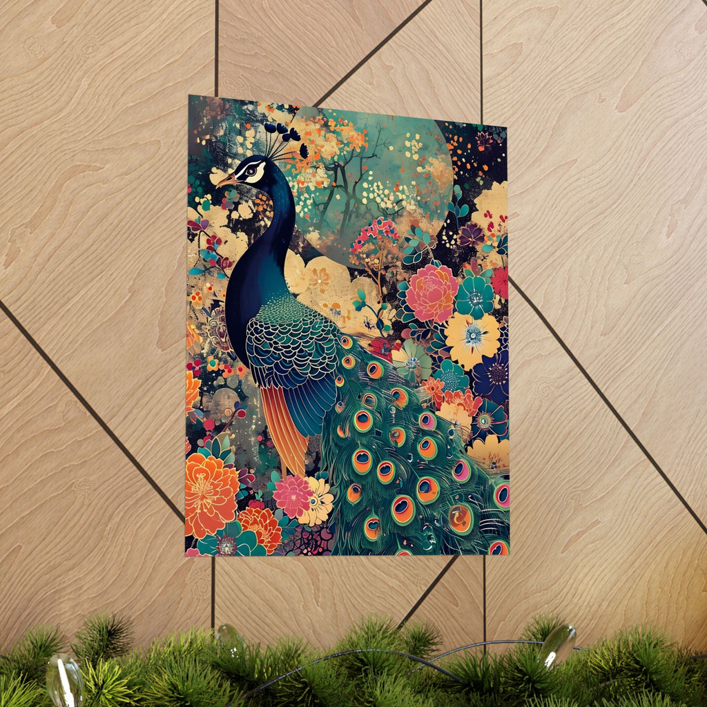 The Peacock’s Garden” Matte Vertical Poster — Wall Art