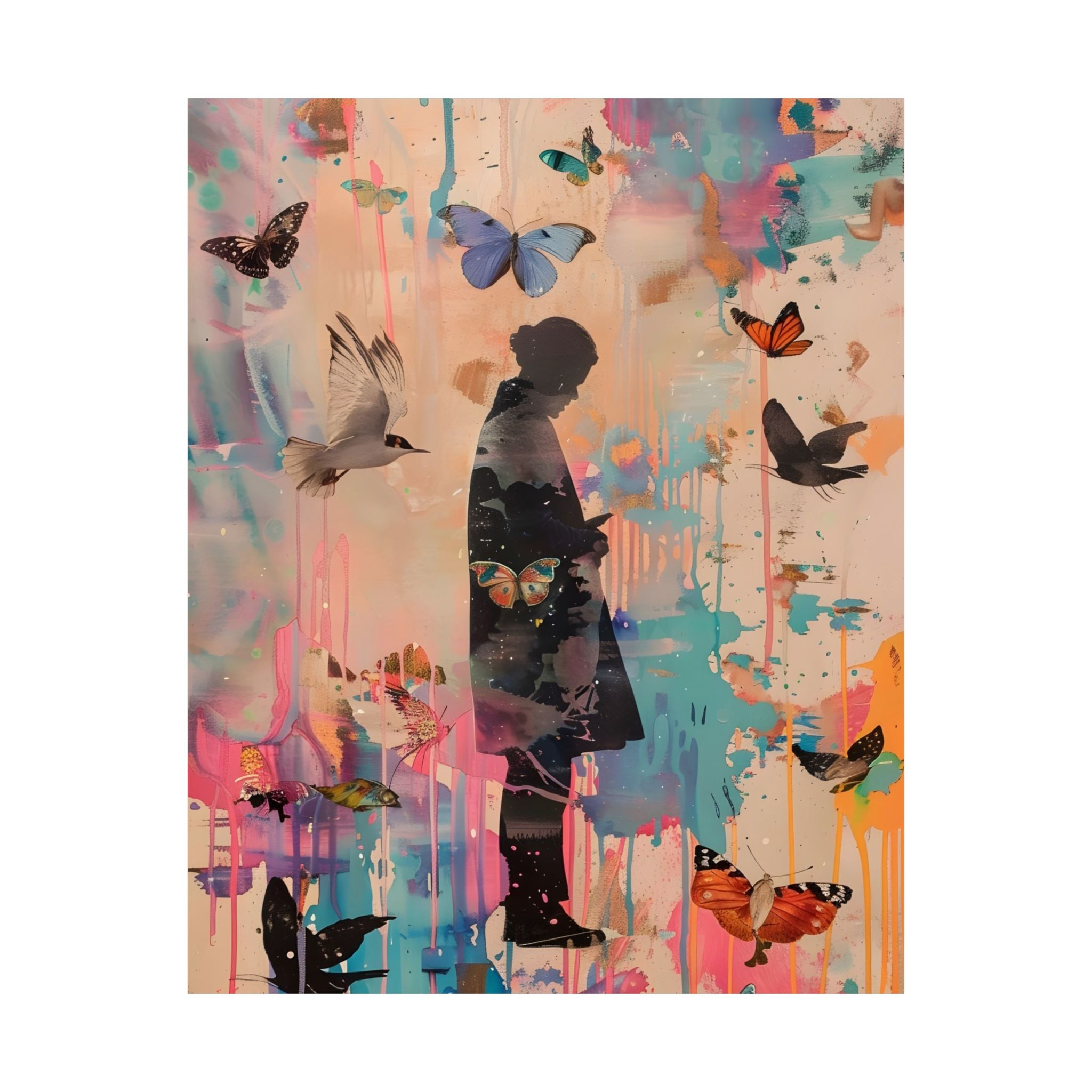 Whispers of Transformation Matte Vertical Poster — Vintage 70s Style Wall Art